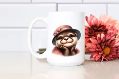 Funny Otter Smiling | Watercolor Clipart Product Image 2