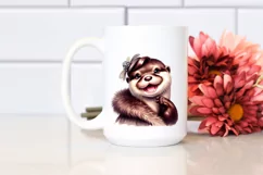 Funny Cute Otter Portrait Sticker Clipart Product Image 2