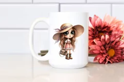 Watercolor Brittany Sun Hat Boots Caricature Sticker Clipart Product Image 2