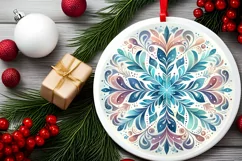 Round Christmas Ornament Sublimation|Clipart Product Image 2