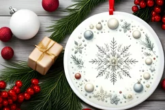 Round Christmas Ornament Sublimation|Clipart Product Image 2