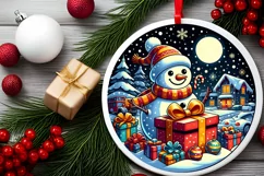 Round Christmas Ornament Sublimation|Clipart Product Image 2