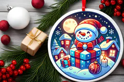 Round Christmass Ornament PNG Product Image 2