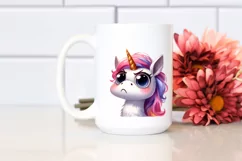 Watercolor Funny Unicorn PNG Product Image 2