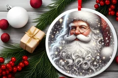 Round Christmas Ornament Sublimation|Clipart Product Image 2