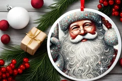 Round Christmas Ornament Sublimation|Clipart Product Image 2