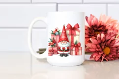 Red Christmas Gnomes with Presents PNG Product Image 2
