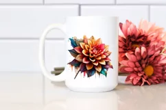 Abstract Wooden Stained Dahlia | Clipart Product Image 2