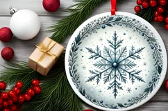 Round Christmas Ornament Sublimation|Clipart Product Image 2