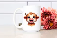 Expressive Funny Highland Cow PNG Product Image 2