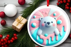 Round Christmas Ornament Sublimation|Clipart Product Image 1