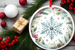 Round Christmas Ornament Sublimation|Clipart Product Image 2
