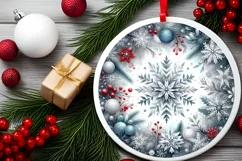 Round Christmas Ornament Sublimation|Clipart Product Image 2