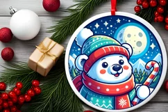 Round Christmas Ornament Sublimation|Clipart Product Image 2