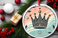 Round Christmas Ornament Sublimation|Clipart Product Image 1
