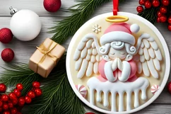 Round Christmas Ornament Sublimation|Clipart Product Image 2