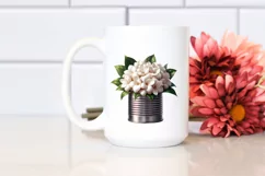 Shiny Can with Large Gardenia | Clipart Product Image 2