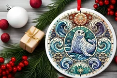 Round Christmas Ornament Sublimation|Clipart Product Image 1