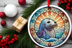 Round Christmas Ornament Sublimation|Clipart Product Image 1