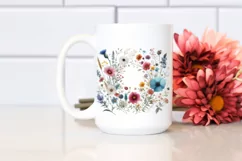 Centered Wild Flowers Watercolor Colorful | Clipart Product Image 2