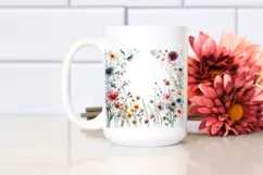 Centered Wild Flowers Watercolor Colorful | Clipart Product Image 2