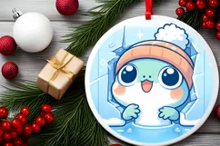 Round Christmas Ornament Sublimation|Clipart Product Image 2