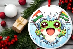 Round Christmas Ornament Sublimation|Clipart Product Image 2