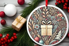 Round Christmas Ornament Sublimation|Clipart Product Image 1