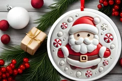 Round Christmas Ornament Sublimation|Clipart Product Image 1