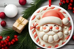 Round Christmas Ornament Sublimation|Clipart Product Image 1