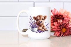 Baby Highland Cow Lavender | Clipart Product Image 2