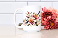 A Washed Watercolor Vibrant with Lily Gold Insertions, White Product Image 2