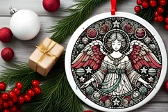 Round Christmas Ornament Sublimation|Clipart Product Image 1