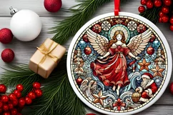 Round Christmas Ornament Sublimation|Clipart Product Image 1