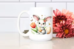 Easter Bunny Egg Flower, Clipart |T-shirt, Mug PNG Product Image 2