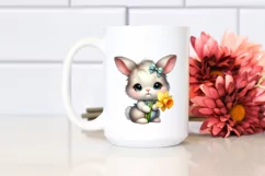 Easter Bunny Egg Flower, Clipart |T-shirt, Mug PNG Product Image 2