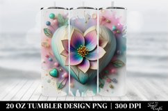 Elegant Flowers Tumbler Wrap Sublimation PNG| Love Tumblers Product Image 2