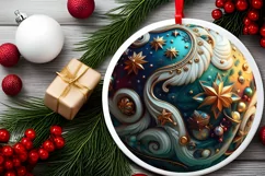 3d Christmas Round Cute Ornament Sublimation Product Image 1
