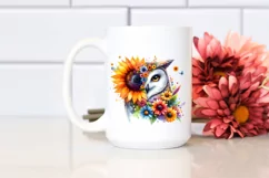 Abstract Owl with Sunflower Body, PNG Product Image 2