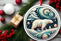 Round Christmas Ornament Sublimation|Clipart Product Image 2