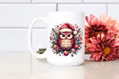 Vintage Christmas Owl PNG Product Image 2