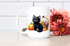 Vibrant Drawing of Cute Baby Black Cat for Halloween | Product Image 2