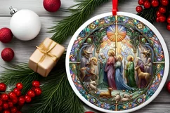 Round Christmas Ornament Sublimation|Clipart Product Image 2