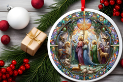 Round Christmass Ornament PNG Product Image 2