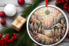 Round Christmass Ornament PNG Product Image 2