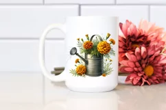Watercolor Sprinkler Can Marigold Clipart Product Image 2