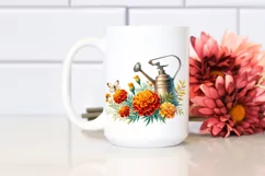 Watercolor Sprinkler Can Marigold Clipart Product Image 2