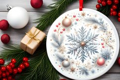 Round Christmas Ornament Sublimation|Clipart Product Image 2