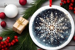 Round Christmas Ornament Sublimation|Clipart Product Image 2