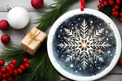 Round Christmas Ornament Sublimation|Clipart Product Image 2